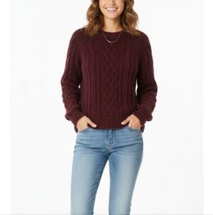 ALC women fisherman alpaca blend crew neck pullover sweater size s